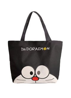 Buy Printed Zipper Tote Bag Doraemon Multicolour Black/Red/White in UAE