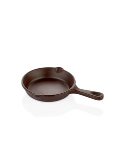 Buy Melamine appetizer plate in the shape of a matte brown frying pan in Saudi Arabia