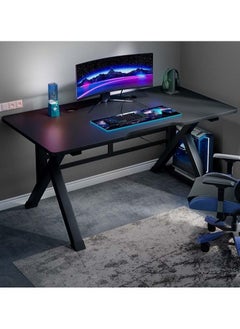 اشتري Computer Desk Standing Gaming Desk Extra Large Home Office Desk Modern Writing Table for Home Office (Black Gaming Table) في السعودية