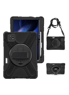 اشتري Rugged Case for Xiaomi Pad 6(11-Inch 2023) , Rotatable Case Kickstand Case ith [360 Rotatable kickstand/Hand Strap] [Shoulder Strap] Hybrid Protective Case for Xiaomi Mi Pad 6/Mi Pad 6 Pro, Black في الامارات