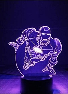 اشتري Marvel Figure Iron Man LED 3D Lamp Illusion Touch Multicolor Night Light Auto Flash Multicolor RGB Home Decor USB Atmosphere Christmas Gift USB Multicolor Night Light في الامارات