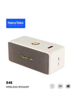 Buy Haino Teko Germany S46 Mini Wireless Bluetooth Portable Speaker White in UAE