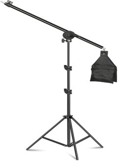 اشتري Padom Softbox Photography Lighting Kit Studio Equipment, 2800-5700K 150W Bi-color Temperature Bulb with Remote, Light Stand, Boom Arm softbox for Portrait Product Shooting (Boom arm) في الامارات