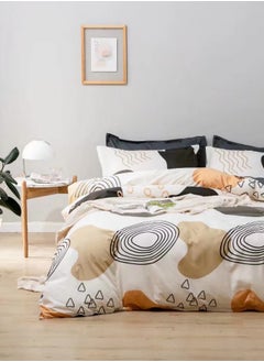 Buy Queen size without filler 6 pieces, Circle geometric design, Bedding Set. in UAE