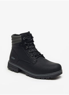 اشتري Mens Logo Detail Chukka Boots with Zip Closure في الامارات