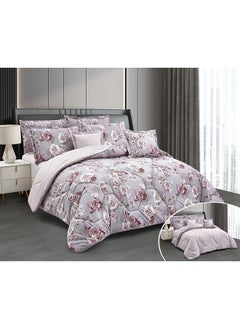 Buy Horse comforter set with durable and soft fabric two sides with a floral pattern 8 pieces king size in Saudi Arabia