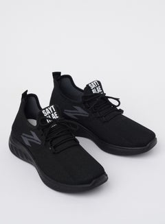 Buy Cobblerz Men's Lace-up Low Top Sneakers BLACK in UAE