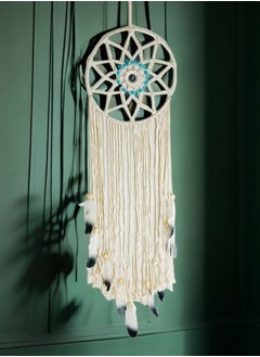 Buy White Grey Feather Tassel Handwoven Dream Catcher For Decoration 30*105 cm in Saudi Arabia