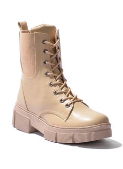 اشتري Side Half Boot Leather b-100-biege في مصر