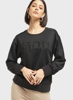Buy Embroidered Round Neck Sweatshirt in Saudi Arabia