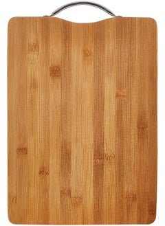 Buy Alsaqer Premium Bamboo Cutting Board, Size (34x24 cm), Wooden Chopping Board Kitchen Cutting Board With Juice Grooves. Natural Bamboo, Natural Wooden in UAE