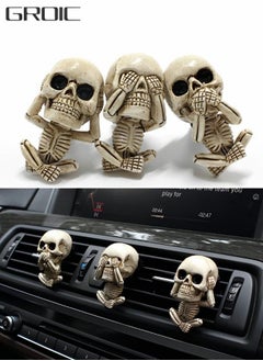 Buy 3 Packs Car Air Freshener Clips,Car aromatherapy,Skull Car Accessories,Car Vent Decoration, Skull Car Interior Accessories,Creative Vehicle Supplies in Saudi Arabia