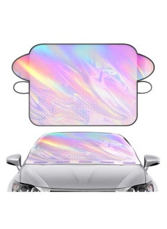 Buy Car Windshield Sunshade with Magnetic Suction Clamp Cover Sun Shade Laser Reflective Polyester Blocks Heat and Sun Foldable Sun Shield That Keeps Your Vehicle Cool in UAE