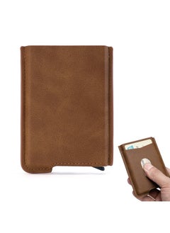 Buy Synthetic card case for men; Mens Cardcase Automatic Cardholder (Brown) by Milano Leather in UAE