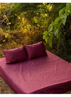 Buy Plain Bedsheet Set Of 3 (1 Bed Sheet And 2 Pillow Cases) in Egypt