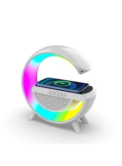Buy G Shaped Lamp and Speaker With Wireless Charger Bluetooth Usb Speaker for Pc and Mobile Having Digital Alarm Clock and Mini Portable Speaker Ideal for Bedroom Side Table Study Table in Saudi Arabia