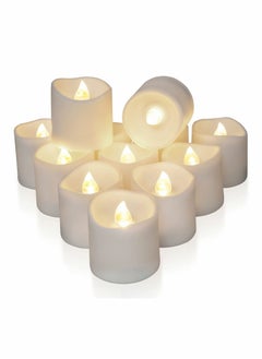 اشتري Flameless LED Votive Candles, 12 Pcs Long Lasting Battery Operated Tea Light with Timers, 6 Hours On and 18 Hours Off Cycle Automatically for Wedding, Table Decorations في السعودية