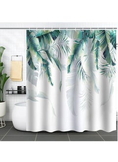 اشتري Eucalyptus Shower Curtain Watercolor Leaves on The Top Plant with Floral Bathroom Decoration Shower Curtain Sets 180 x 180 cm with Hooks في الامارات