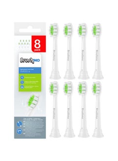 Buy Rushmo Replacement Toothbrush Heads Compatible With Sonicare Diamondclean Hx6063 White 8 Pk in UAE