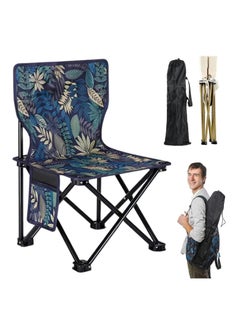 Buy Portable Camping Chair, Outdoor Folding Chair for Adults, 600D Oxford Fabric Sturdy Foldable Chair with Side Pocket and Carry Bag for Beach, Fishing, Picnic, Hiking in UAE