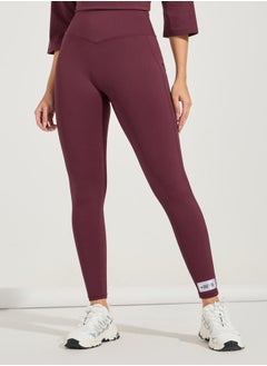 Buy Gymspire Edition- Side Text V-Stitch Full Length Leggings in Saudi Arabia