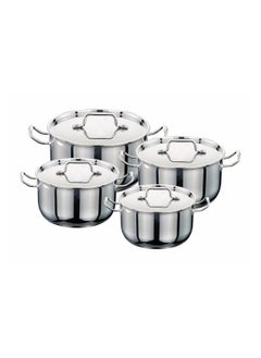 Buy 8 Pcs Cookware Set Stainless Steel Indian Made 16,20,24,28 CM in Saudi Arabia