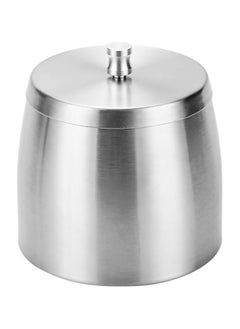 اشتري Cigarette Ashtray with Lid, Covered Windproof Stainless Steel Ash Tray for Indoor Outdoor Patio Home Office Living Room Hotel (Silver, Small) في الامارات