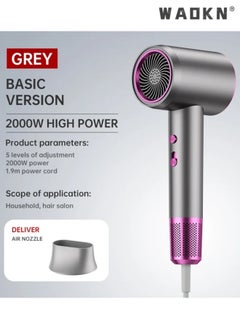 Buy Hair Dryer Professional Negative Ion 2000w High-Power Hair dryer, hair blowing, styling, intelligent constant temperature, smoothing frizz, negative ion hair care, switching between cold and hot air in UAE