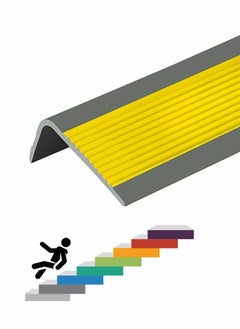 اشتري Stair Leading Edge Protector, Waterproof Anti-Slip Rubber Step Adhesive Decorative Protection Strip for Home School Nursing Indoor and Outdoor Steps(Yellow) في السعودية