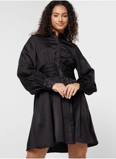 Buy Ruched Waist Shirt Dress in UAE