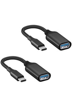 Buy "USB C to USB Adapter, 2 Pcs USB Type-C Male to USB 3.0 Female OTG Cable, Compatible with MacBook Pro 2020/2019/2018, MacBook Air/iPad Pro 2020, Galaxy S20/S10/S9/S8 (Black) " in UAE