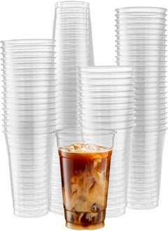 اشتري ELEGANT DISPOSABLES [100 Count] 16 Ounce Crystal Clear PET Cups for Iced Coffee, Cold Drinks, Slush, Smoothy's, Slurpee, Party's, Plastic Disposable Cups في مصر