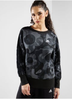 Buy Floral Graphic 3-Stripes Fleece Sweatshirt in Saudi Arabia