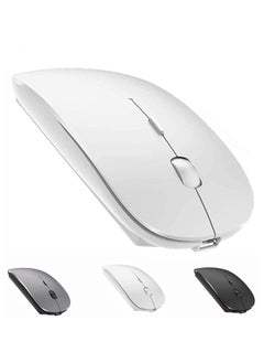 Buy Bluetooth Mouse,Rechargeable Wireless Mouse for MacBook Pro/MacBook Air,Bluetooth Wireless Mouse for Laptop/PC/Mac/iPad pro/Computer (White) in UAE