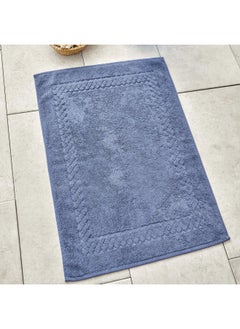 Buy Karaca Home Riyala Indigo Foot Towel 50X70 Cm Blue Cotton Soft Absorbent Towel in UAE