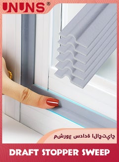 اشتري Draft Stopper Sweep,6 Pcs Door Weatherproofing Stripping,Window Seal Strip Self-Adhesive Soundproof Seal Strip Cuttable Window Weather Stripping,12m في السعودية