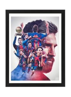 اشتري Lionel Messi Barcelona Poster with Frame 30x40cm في الامارات