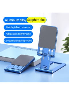 Buy Portable Aluminum Alloy Cell Phone Holder Foldable Metal Desktop Mobile Phone Tablet Stand in UAE