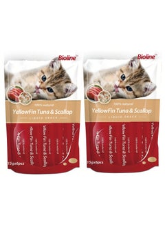 اشتري Yellowfin Tuna With Scallop Liquid Snack For Cats 12X15g في الامارات