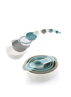Buy 8 Piece Nesting Bowls with Measuring Cups Colander and Sifter Set  Includes 2 Mixing Bowls 1 Colander 1 Sifter and 4 Measuring Cups in UAE