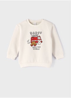 Buy Crew Neck Printed Long Sleeve Baby Boy Sweatshirt in Egypt