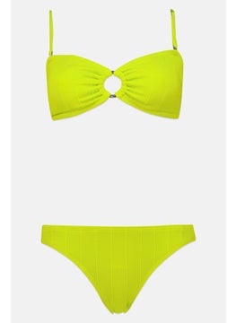 Buy Women 2 Piece Plain Bikini Set, Green in UAE