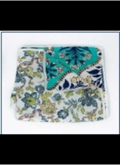 اشتري Reversible baby dohar - blue green floral print في الامارات