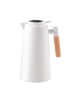Buy 1L large capacity kettle Smart LED Temperature display insulated thermos pot hot water coffee tea pot thermos kettle seal vacuum flasks,white in Saudi Arabia