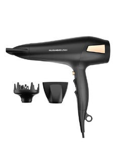 اشتري Rush Brush D2 Pro Hair Dryer, 3 heat and 2 speed settings, removable air filter, 2500 Watt - Black في مصر