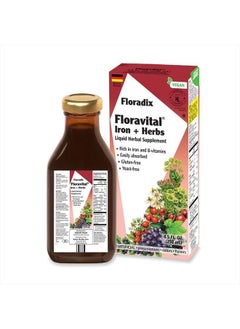 اشتري , Floravital Iron & Herbs Vegan Liquid Supplement, Energy Support for Women and Men, Easily Absorbed, Non-GMO, Vegan, Kosher, Lactose-Free, Unflavored, 8.5 في الامارات