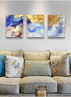 Buy Living Room Abstract Wall Art Office Office Wall Artwork Bedroom Decor, Set of 3 Home Bathroom Wall Decor Art Giclee Poster Abstract Watercolor Canvas Print Picture Modern Wall Decor in Saudi Arabia