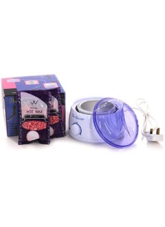 Buy Pack Of 2 Hot Wax With Wax Heating Machine White/Purple/Pink in UAE