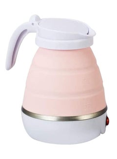 Buy Silicone Travel Foldable Water Heater Jug Collapsible Mini Portable Electric Kettle Pink in UAE