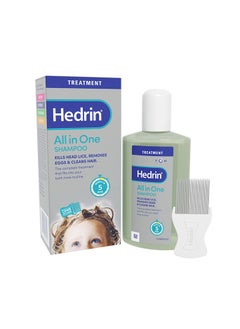 Buy Hedrin Head Lice Shampoo & Comb Kit, Kills Head Lice & Eggs in 5 Minutes, Clinically Tested, Suitable for Adults & Children, 200ml (8 x 25ml Treatments), (Formerly All-in-One - Packaging May Vary) in UAE